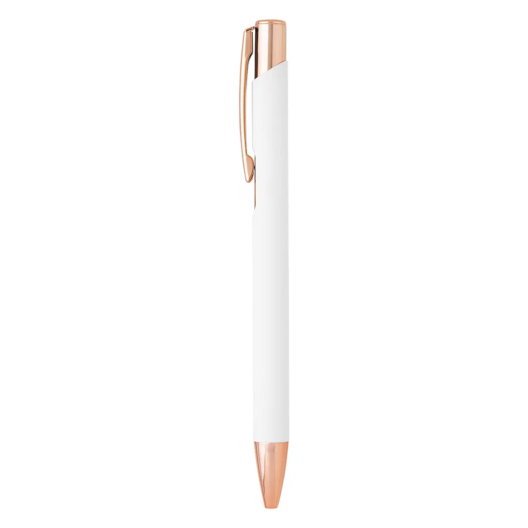 OGGI ROSE GOLD, metalna hemijska olovka, bela