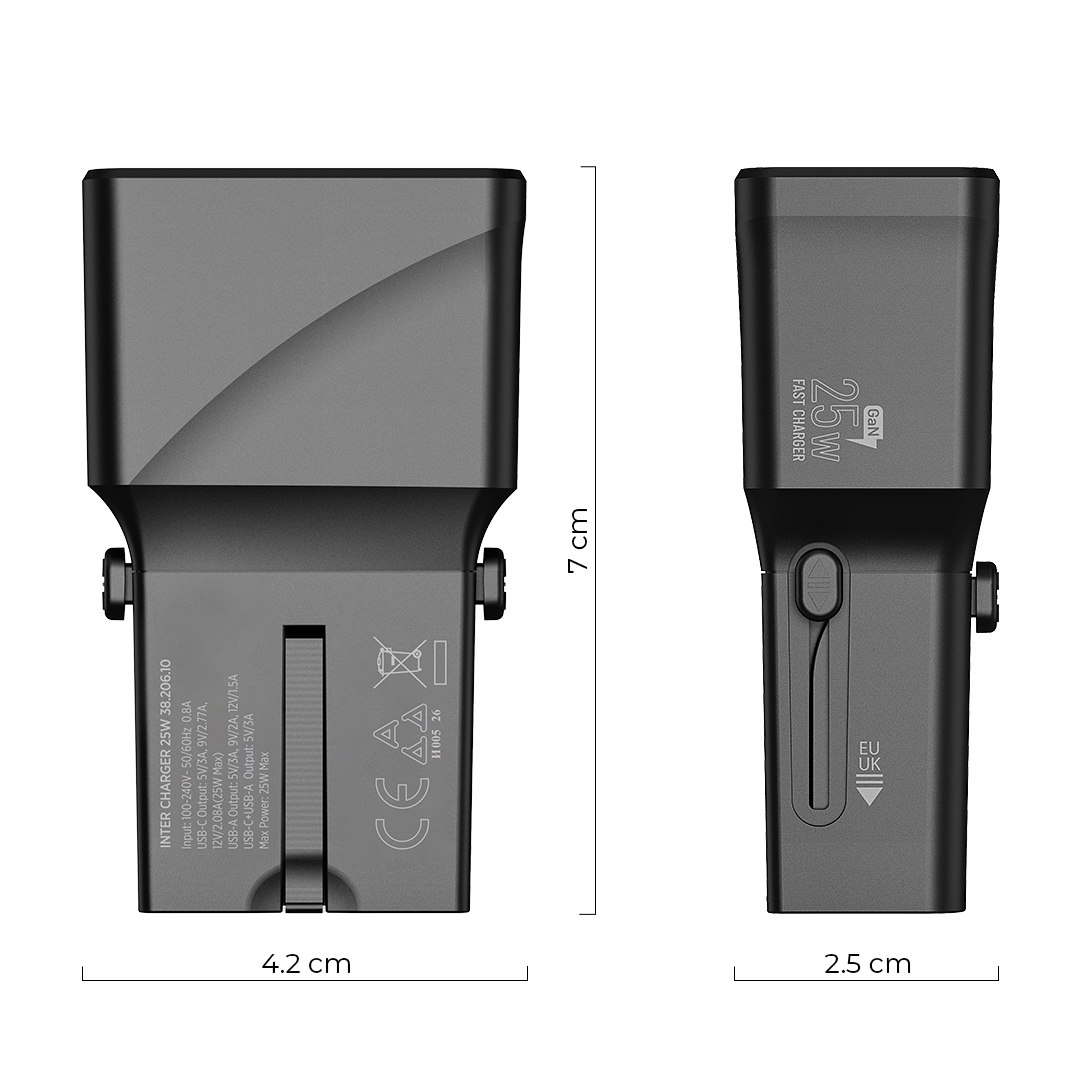 INTER CHARGER 25W - Tehničke dimenzije