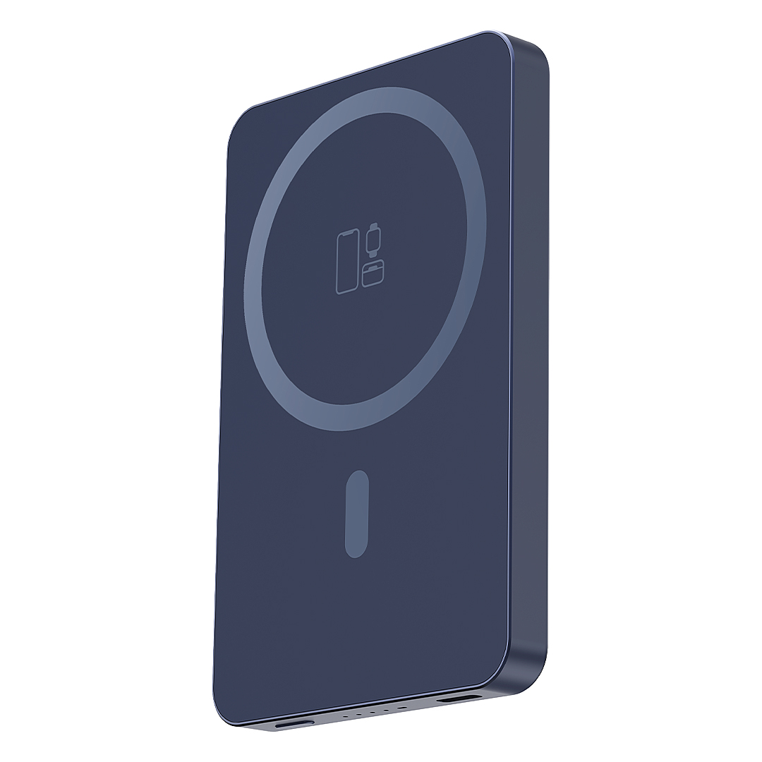 JOIN PD, pomoćna baterija sa magnetom 5.000 mah, bežično punjenje, 15 w, plavi