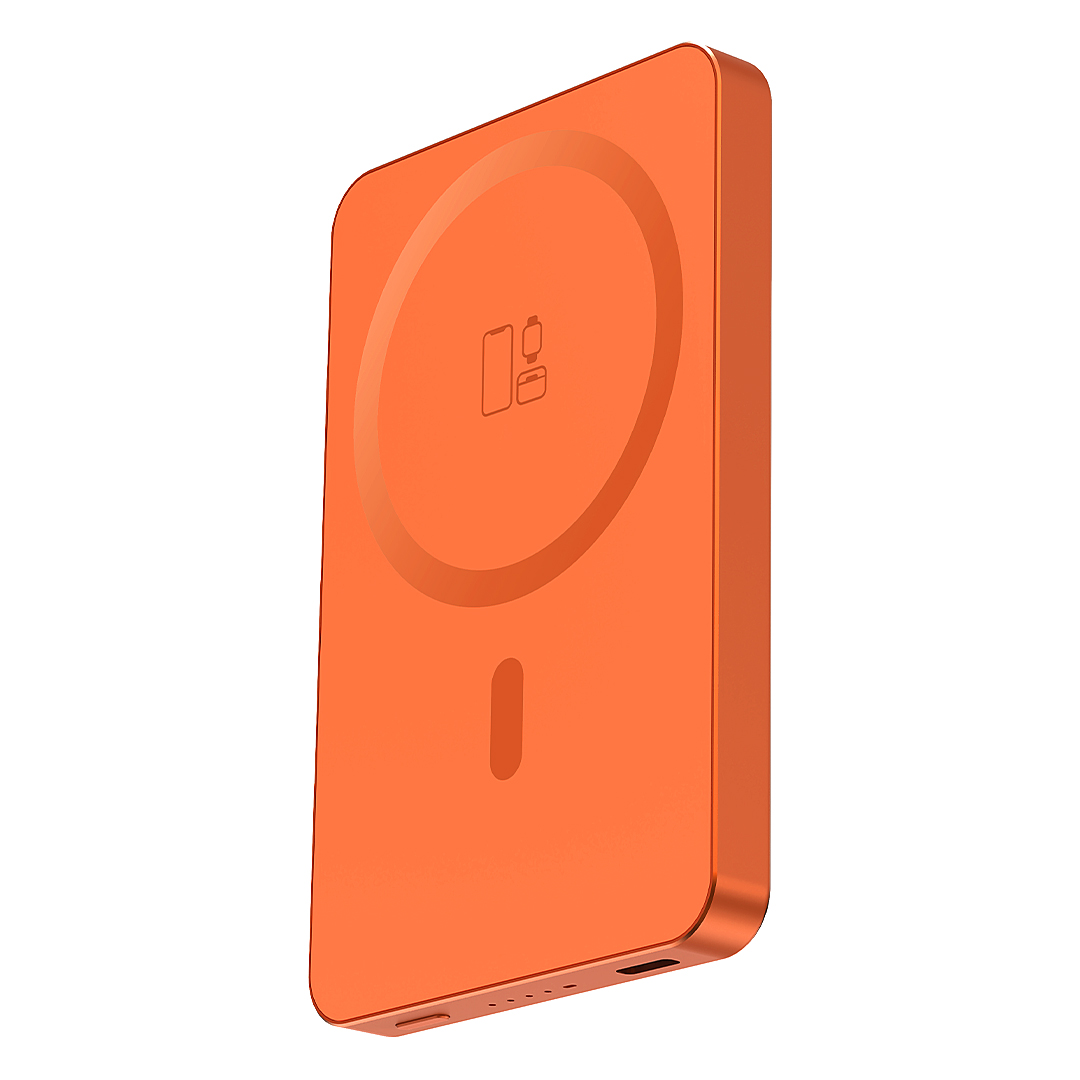 JOIN PD, pomoćna baterija sa magnetom 5.000 mah, bežično punjenje, 15 w, narandžasti