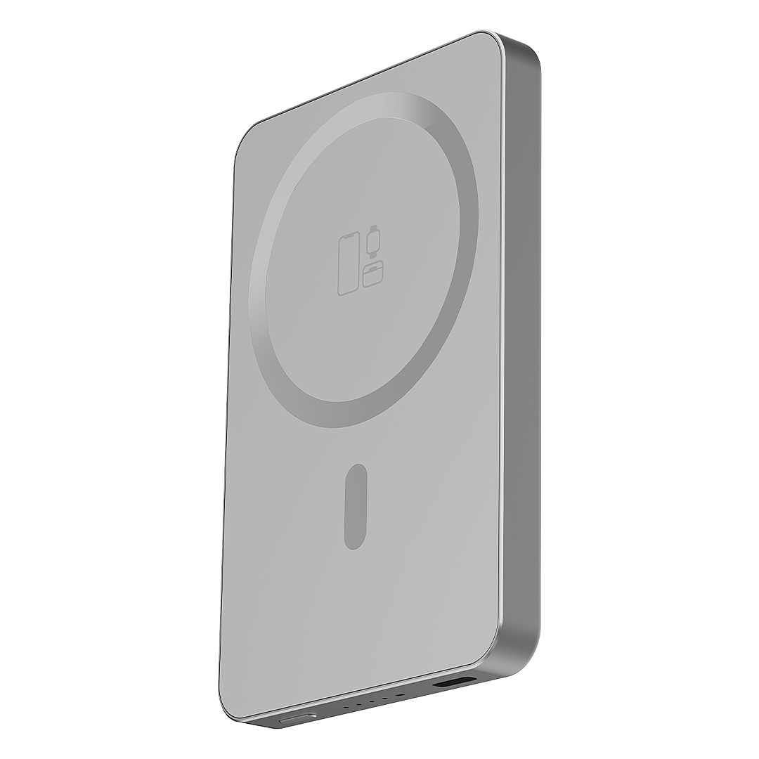 JOIN PD, pomoćna baterija sa magnetom 5.000 mah, bežično punjenje, 15 w, srebrni