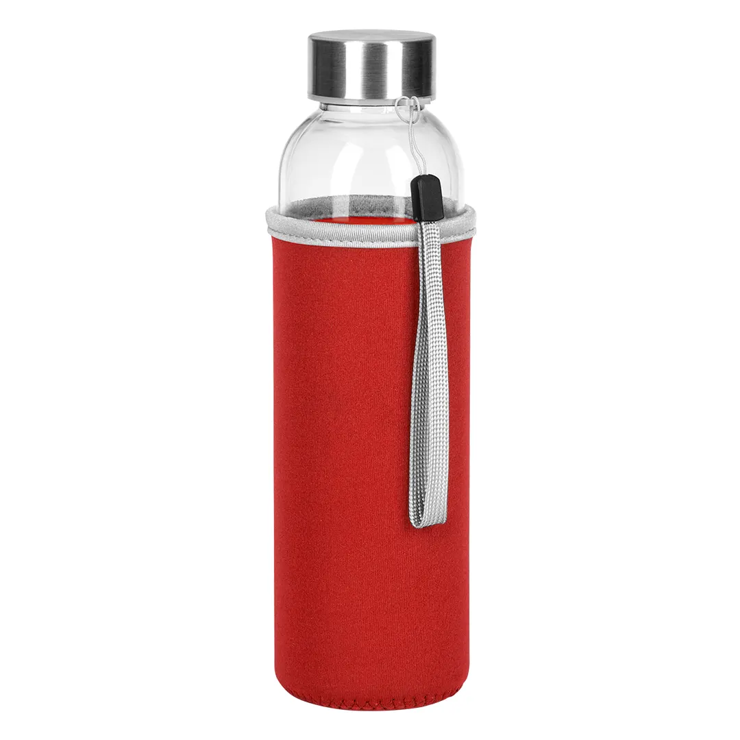 PRIMAVERA, boca za vodu sa neopren navlakom, 500 ml, crvena