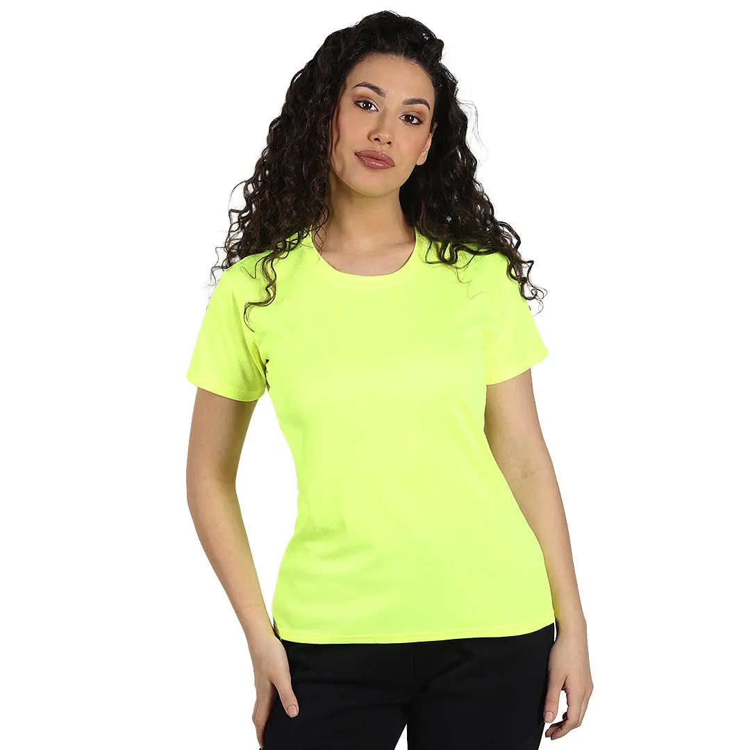 CROSSFIT LADY, ženska sportska majica kratkih rukava, 130 g/m2, neon žuta