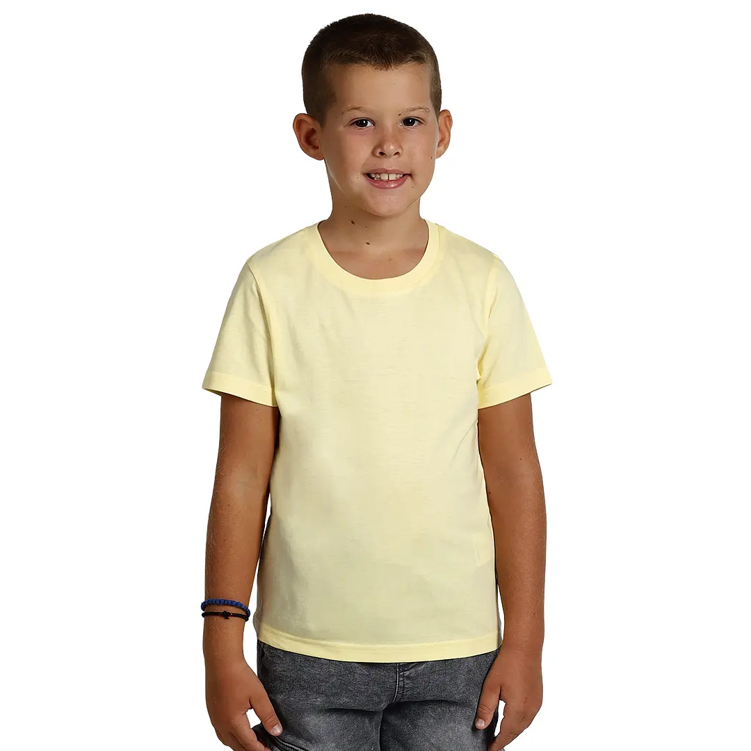 TERRA KID, dečja majica od organskog češljanog pamuka, 150g/m2, svetlo žuta