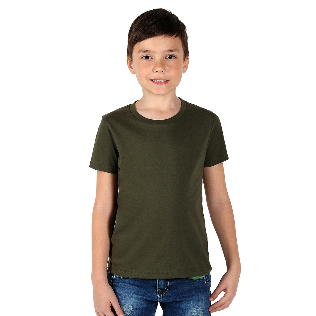 TERRA KID, dečja majica od organskog češljanog pamuka, 150g/m2, maslinasta