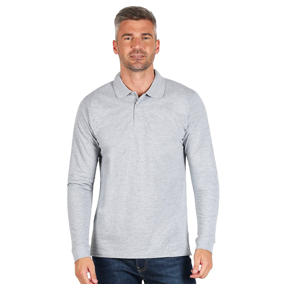 AZZURRO II LSL, pamučna polo majica dugih rukava, 180 g/m2, pepeljasta