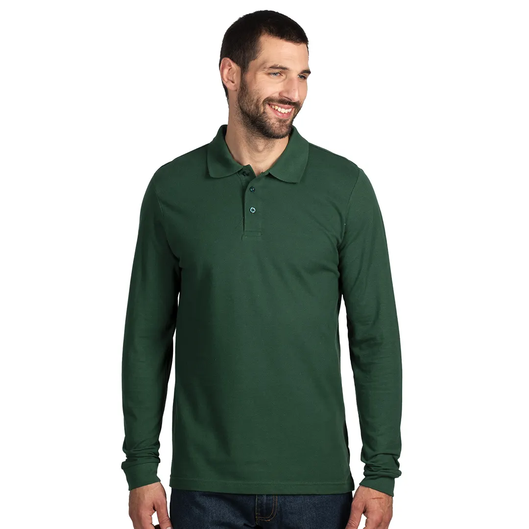 AZZURRO II LSL, pamučna polo majica dugih rukava, 180 g/m2, tamno zelena