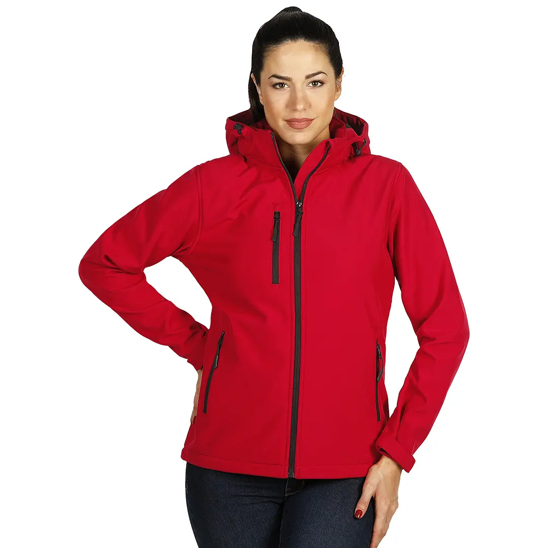 PROTECT WOMEN, ženska softshell jakna sa skidajućom kapuljačom, crvena
