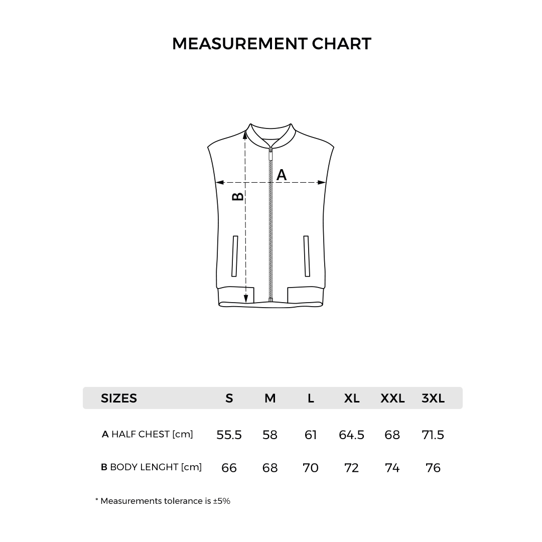 LIBERTY VEST MEN - Tehničke dimenzije