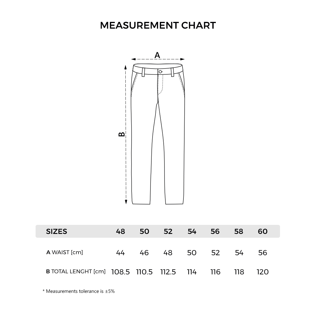 FORCE PANTS - Tehničke dimenzije
