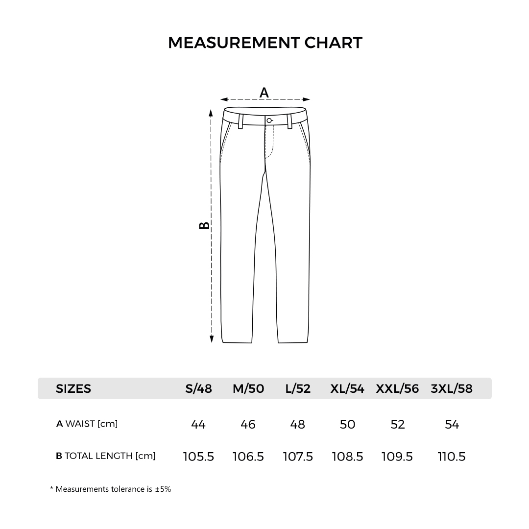HAMMER STRETCH PANTS - Tehničke dimenzije