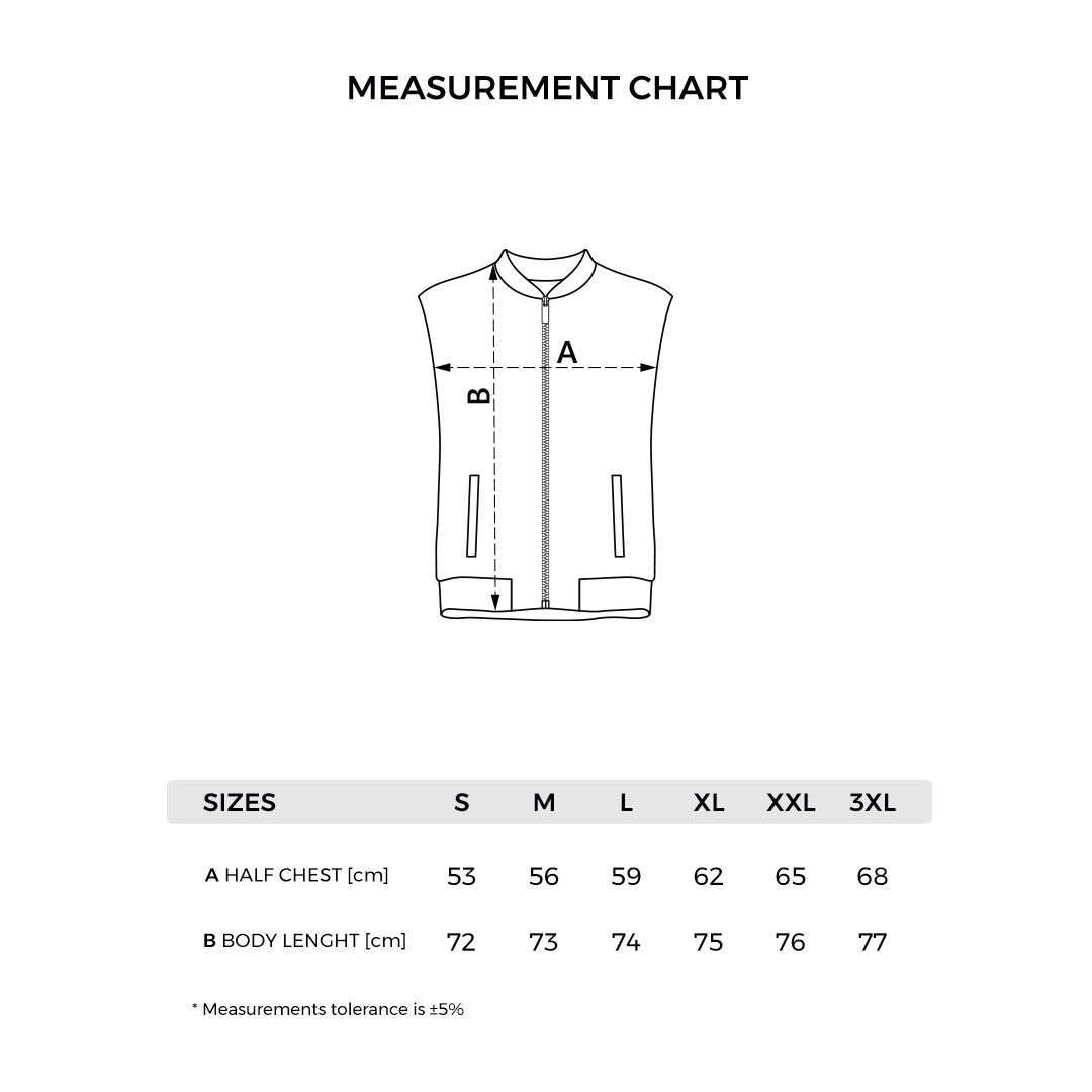 PANTHER GREY VEST - Tehničke dimenzije
